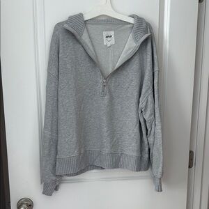 Gray Arie Half-Zip Crewneck